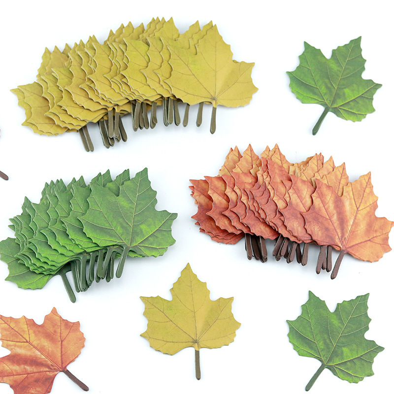 新款叶子贴纸记事仿真树叶异形留言国风便签贴素材许愿枫叶便利贴