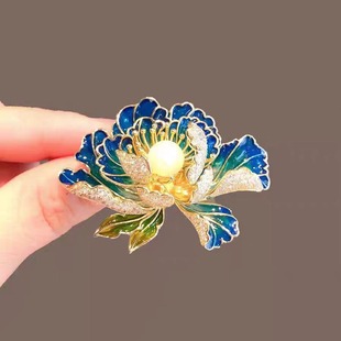 外套大衣胸花固定衣服别针礼物 高档小众设计牡丹花胸针ins女西装