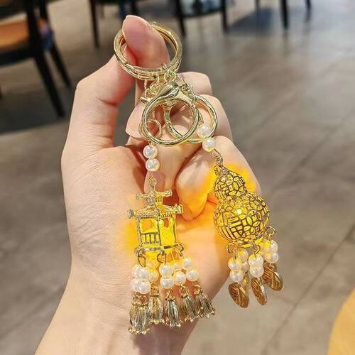 发光宫灯葫芦钥匙扣男女士情侣包包挂件汽车钥匙链创意中秋小礼品