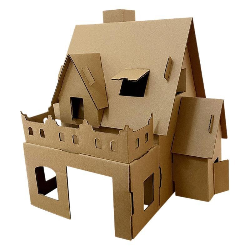 儿童diy小屋手工制作纸板