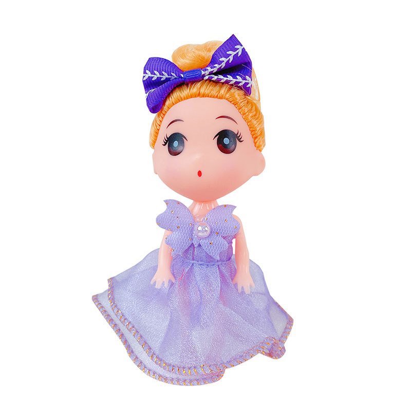 卡通12cm彩盒娃娃礼盒女孩玩偶小玩具带钥匙扣书包挂件装饰小挂饰