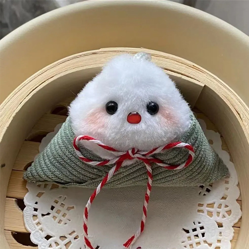 端午节diy手工粽子玩偶挂件自制做毛绒材料包亲手缝的吱吱叫玩偶