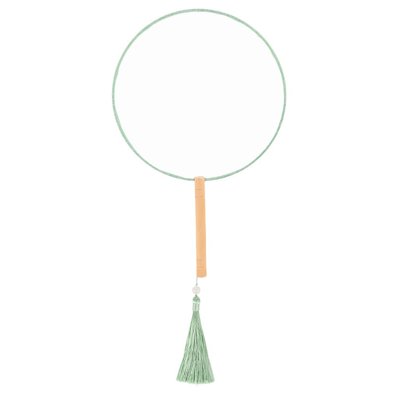 古风真丝熟绢团扇空白扇子diy新娘秀禾扇子刺绣白色绘画手绘