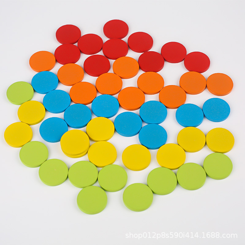 一年级数学教具易拼圆形积木儿童形状片拼图早教启蒙益智玩具