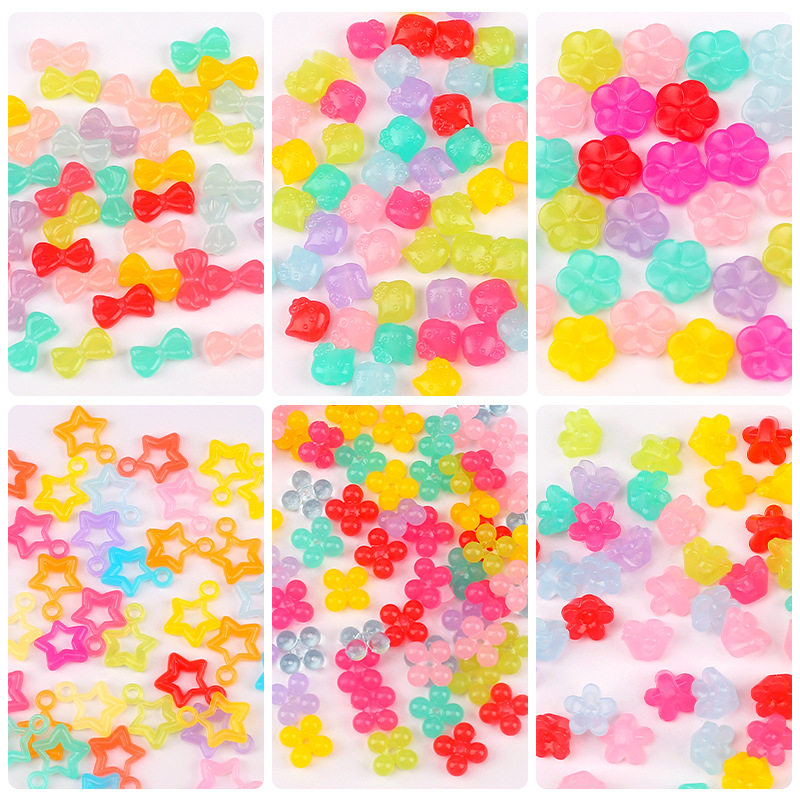 糖果色仿玉玻璃珠子散珠 儿童diy饰品配件手链项链手工串珠材料