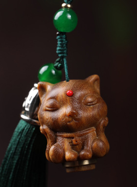 绿檀木创意九尾狐香囊扩