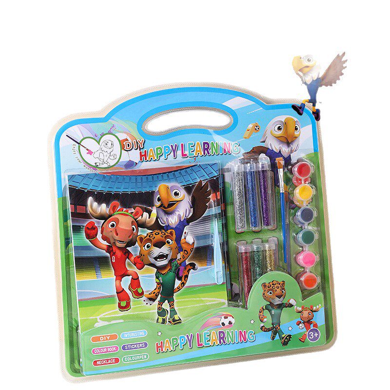 26届美加墨世界杯彩妆闪粉涂色本创意diy卡通涂鸦画涂鸦绘画本