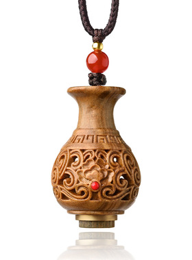 绿檀木宝瓶香囊嘎乌瓶吊