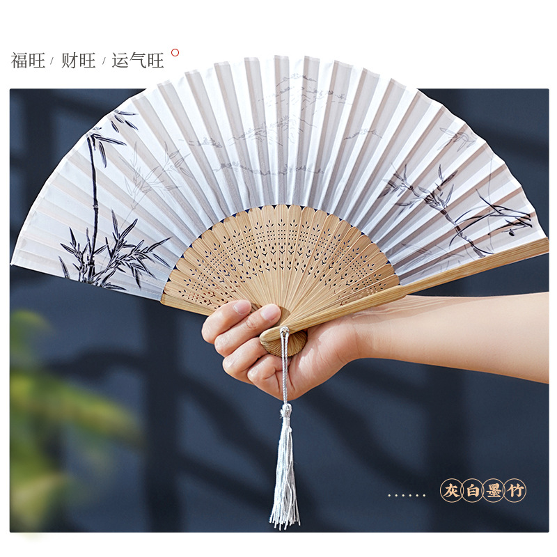 折扇古风扇子中国风汉服女旗袍舞蹈跳舞儿童学生夏日随身折叠小扇