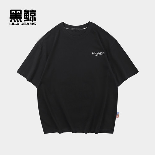 宽松版型 印花装饰 罗纹圆领