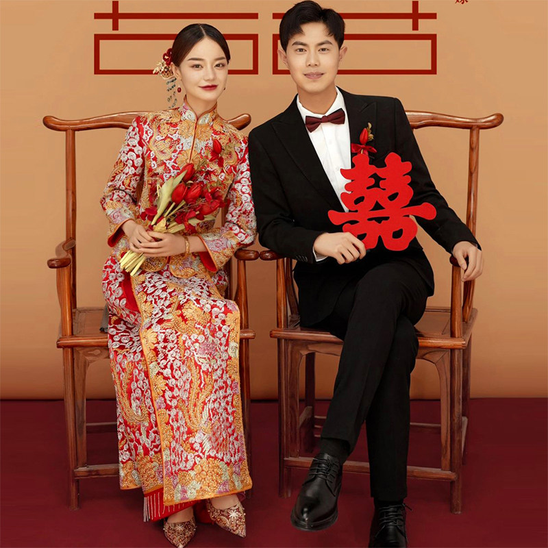 秀禾服2022年新款新娘小个子中式敬酒服修身结婚显瘦龙凤褂出阁服使用感如何?