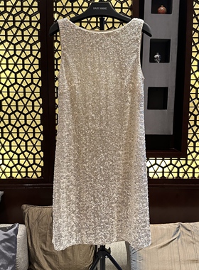 【Rish Asians】系列-奢华珍珠白亮片连衣裙TZ251028