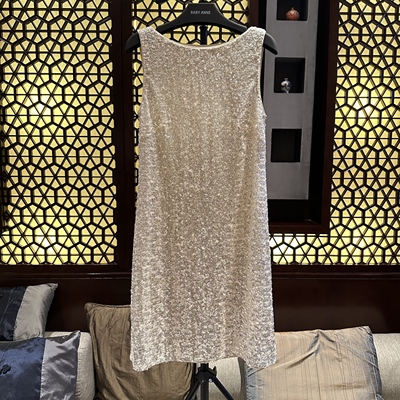 【Rish Asians】系列-奢华珍珠白亮片连衣裙TZ251028