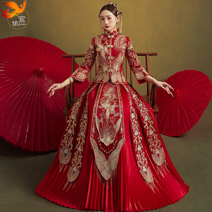 秀禾服新娘2025冬季新款中式嫁衣结婚礼服龙凤褂敬酒服中国风秀和