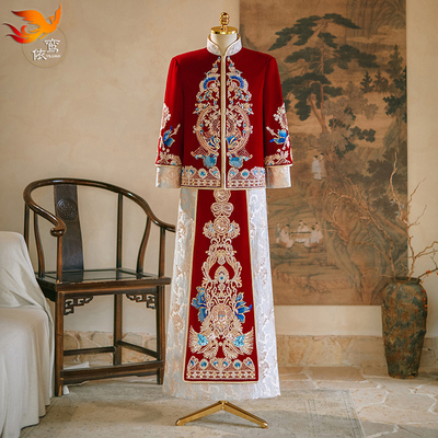 男士秀禾服2025新款中式新郎结婚敬酒礼服高级龙凤褂男唐装秀和服