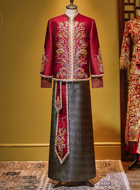 男装秀禾服2026冬季新款中式结婚新郎龙凤褂大码唐装敬酒接亲礼服