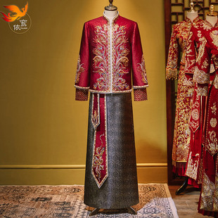 男装秀禾服2026冬季新款中式结婚新郎龙凤褂大码唐装敬酒接亲礼服
