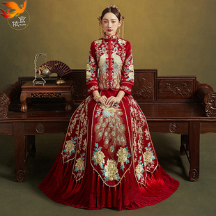 秀禾服新娘2023新款中式嫁衣结婚礼服古装敬酒服龙凤褂秀和服冬季