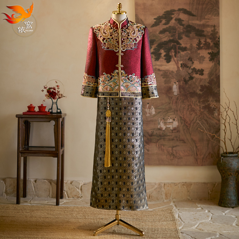 男士秀禾服新郎2025新款高档婚服男生结婚礼服中式婚礼男装接亲服