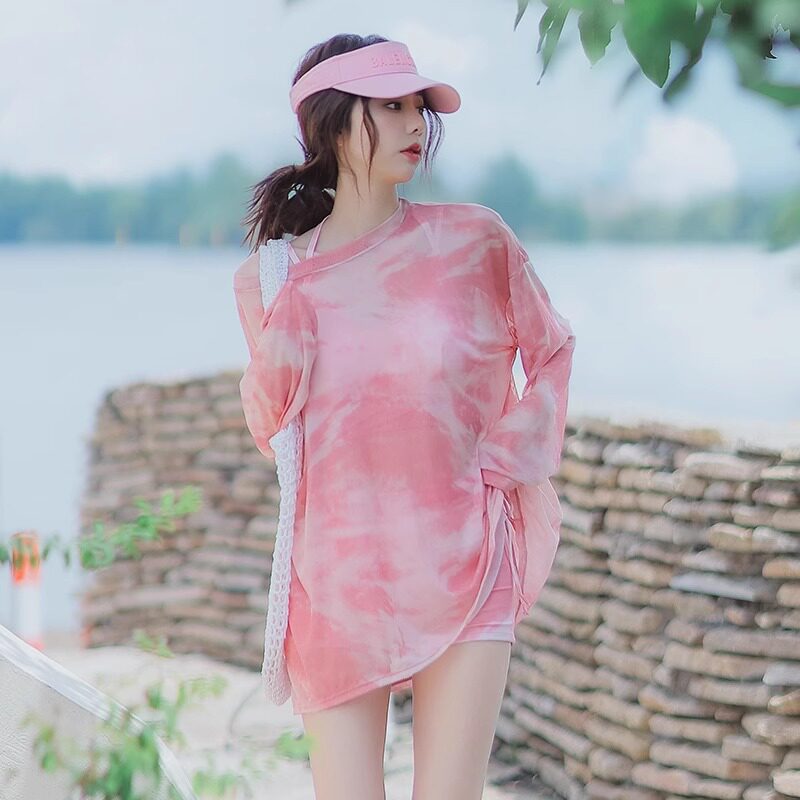 泳衣女款保守分体三件套长袖罩衫防晒高级感2025新款温泉秋冬泳装