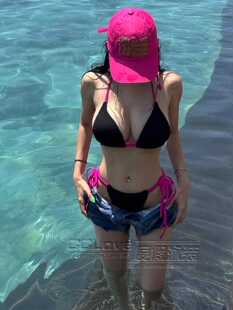 sunshine lolita性感撞色三点式绑带比基尼辣妹高级感度假泡温泉