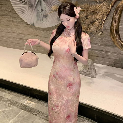 改良旗袍温柔甜美风时尚连衣裙