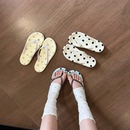 波点人字拖女夏外穿沙滩海边旅游奶油风足弓支撑软底防滑凉拖鞋