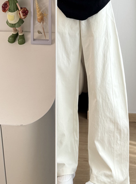 chements夏季新款弹力解构弯刀裤男女韩版宽松白裤子直筒休闲长裤