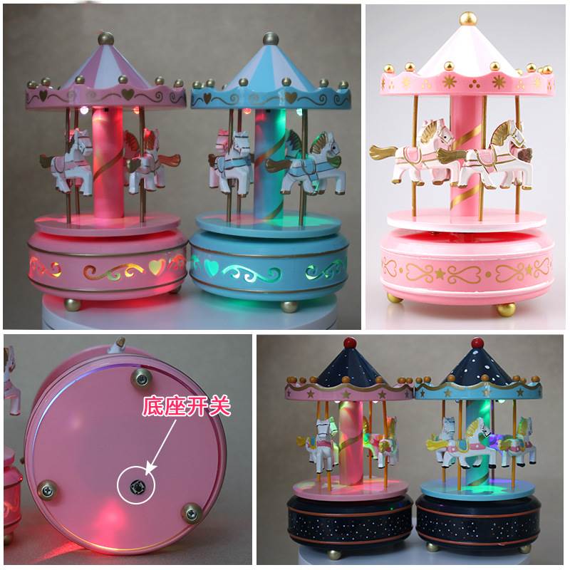 Box with light up and down Creative Carousel Music Box LED