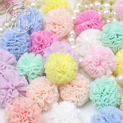 2.5cm color wool ball elastic mesh ball diy hairpin hair