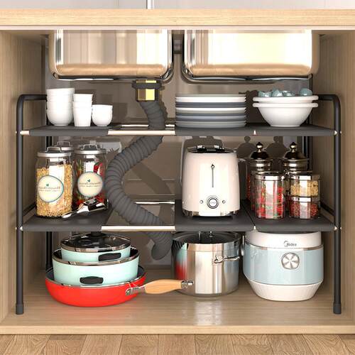 Kitchen Sink Rack Retractable Cabinet Multi-Layer Spice