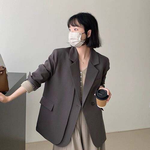 High-end Sense Gray Small Suit Jacket Women's 2025 Spring