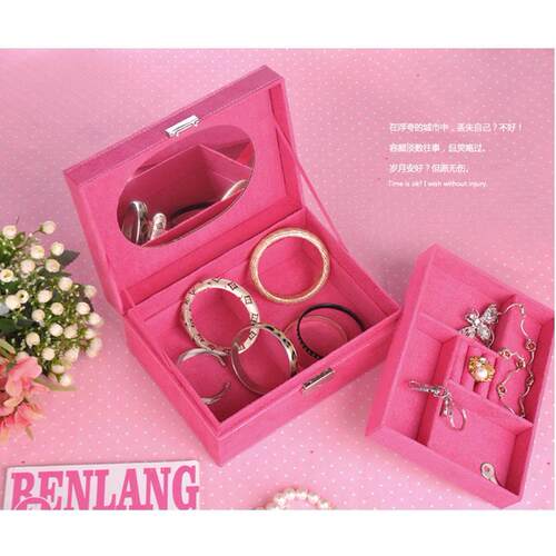 Double Layer Jewelry Box with Lock South Korea Princess