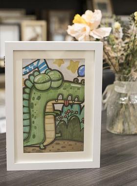 Children's art picture storage frame two flip photo frame