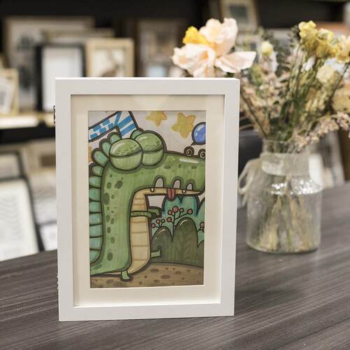 Children's art picture storage frame two flip photo frame