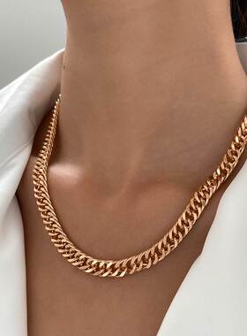 Cross-border Cuban clavicle chain men's decorative alloy