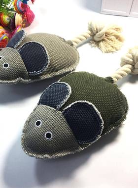 Factory Outlet Dog Sound Bell Toy Cowboy Linen Big Mouse