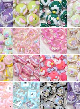 New candy color sticky flower diamond diy beads loose beads