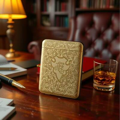Retro metal three-way cigarette case coarse smoke fine