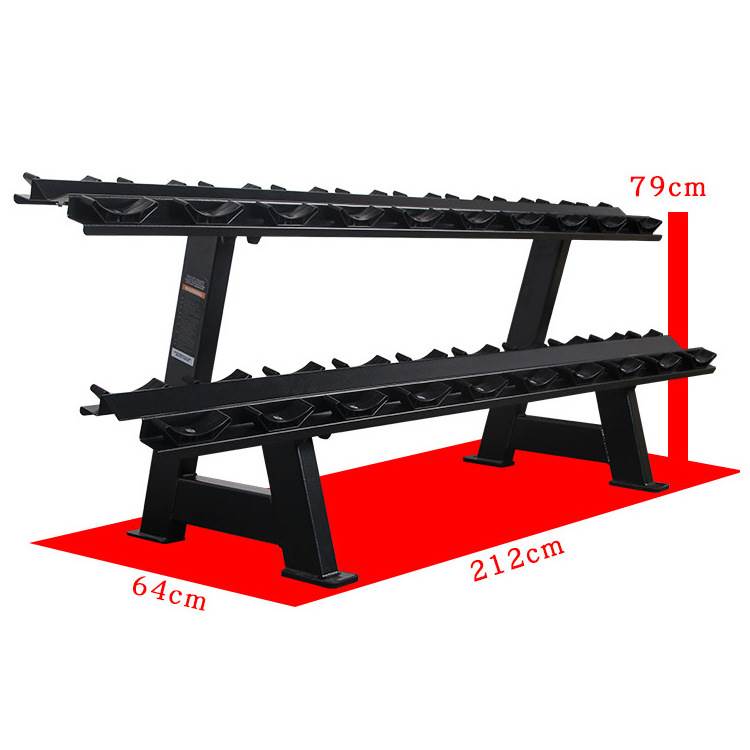 Commercial dumbbell rack 10 pairs of hexagonal round