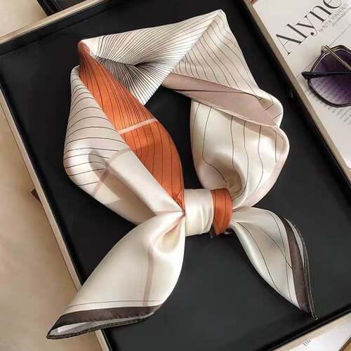 Beige silk scarf women's high-grade Spring and Autumn