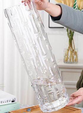 Extra Large Rich Bamboo Transparent Glass Thickened Vase