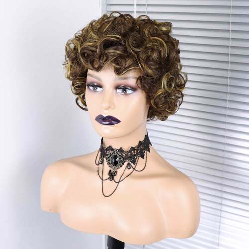 6inch Pixie Cut Wig Human Hair Short Curly Wigs