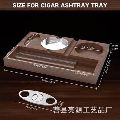Wooden Cigar Ashtray Indoor Outdoor Terrace Home Office