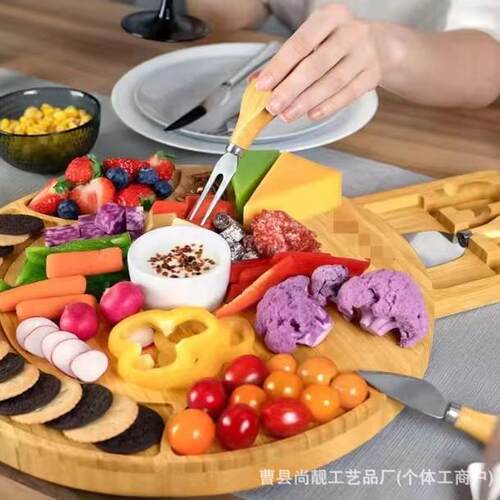 Bamboo Cheese Board suit with Drawer Cheese Pizza Board