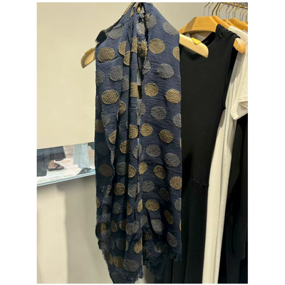 無二｜民族风深印花设计款波点围巾披肩重磅绵羊毛长款两用围巾