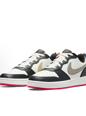 NikeCourt BoroughLow2SE1休闲低帮板鞋白黑银男女同款DJ0040-100