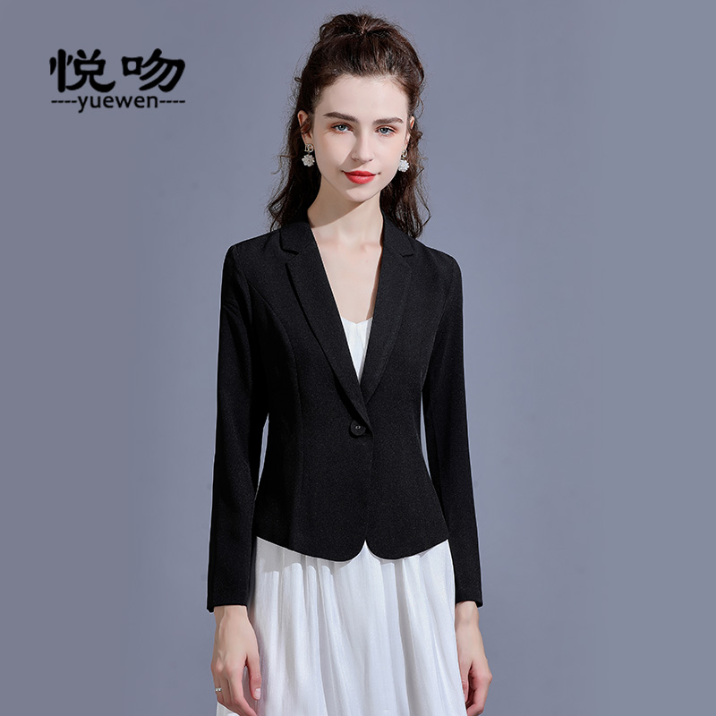 长袖雪纺西装外套女夏百搭短款2023新款春秋季薄款小西装西服上衣