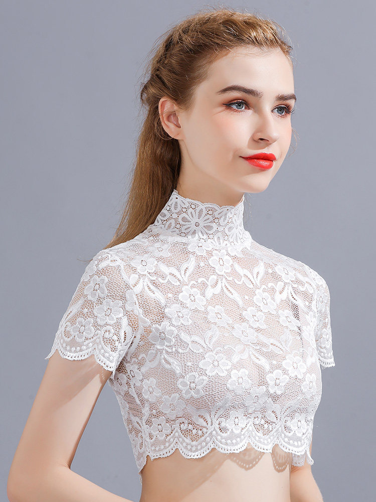 LACE FALSE COLLAR CHILDRENS VERSATILE FALSE COLLAR SPRING SUMMER AUTUMN AND WINTER THIN LACE STAND-UP COLLAR FALSE COLLAR HALF-HIGH NECK UNDERNEATH