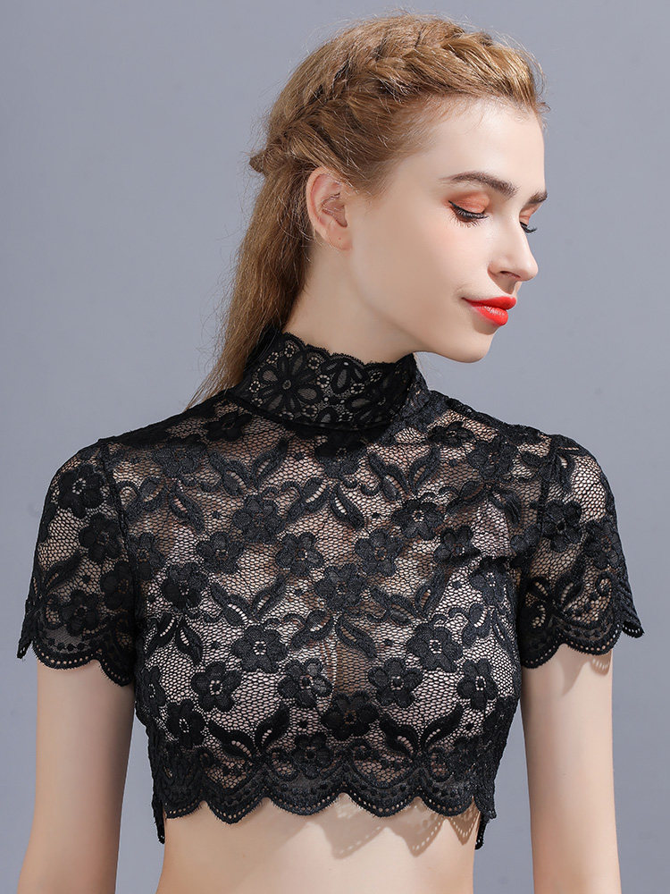 LACE FALSE COLLAR CHILDRENS VERSATILE FALSE COLLAR SPRING SUMMER AUTUMN AND WINTER THIN LACE STAND-UP COLLAR FALSE COLLAR HALF-HIGH NECK UNDERNEATH
